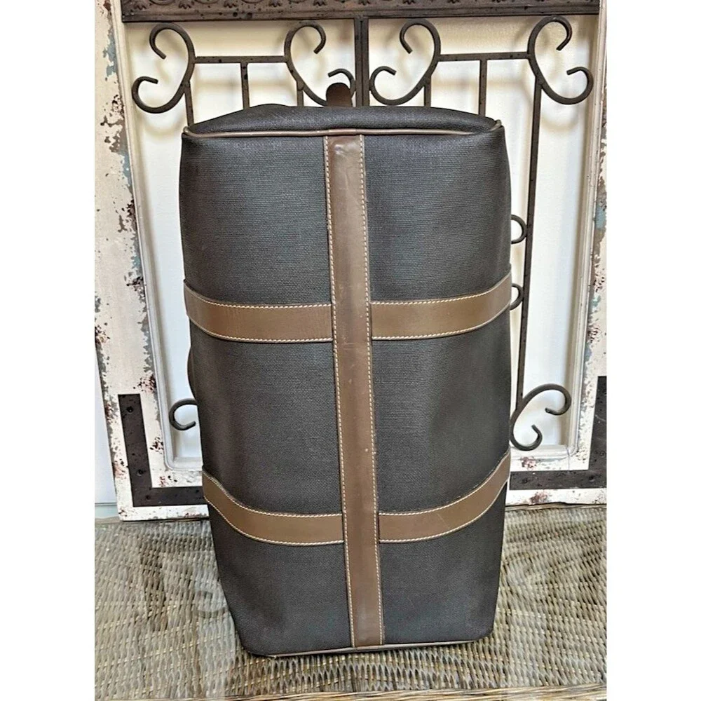 Dunhill Boston Weekender Bag Brown Leather & Coated Canvas Dunhill Lock/Key Tag